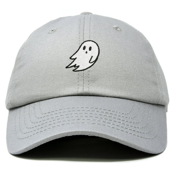 DALIX Ghost Embroidery Dad Hat Baseball Cap Cute Halloween in Gray