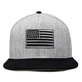 thumbnail image 1 of DALIX Gray American Flag Hat Flat Bill Snapback USA Baseball Cap in Black Light Gray, 1 of 6
