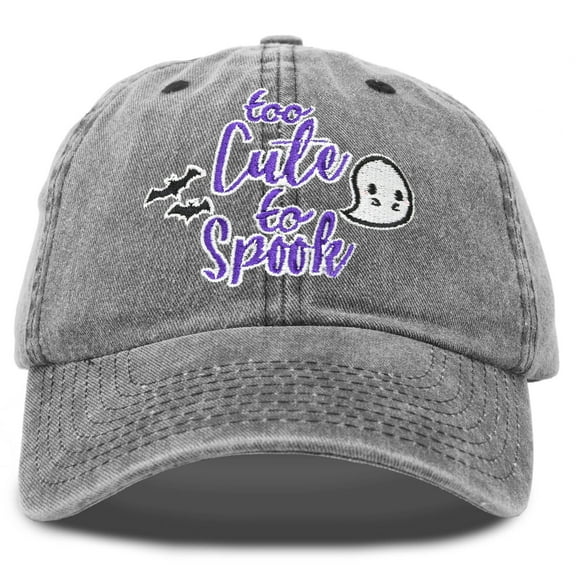 DALIX Halloween Hat Too Cute To Spook Womens Baseball Cap Washed in Black