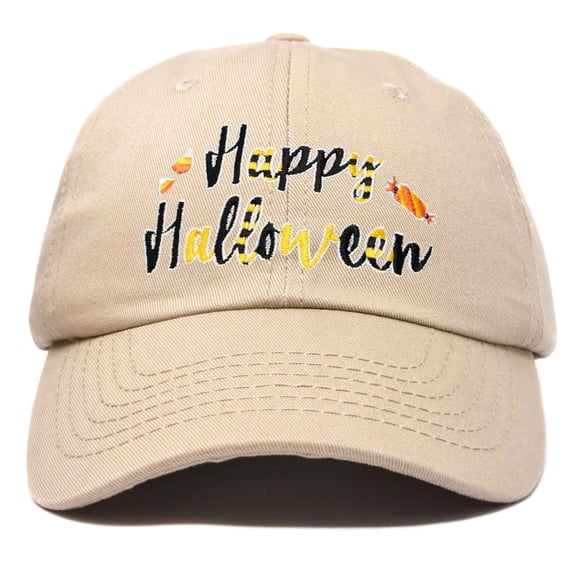 DALIX Happy Halloween Hat Treats Mens Womens Baseball Cap in Khaki
