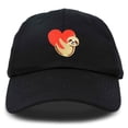 thumbnail image 1 of DALIX Heart Cute Sloth Hat Womens Embroidered Baseball Cap in Black, 1 of 6