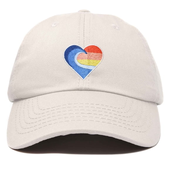 DALIX Heartwave Hat Embroidered Surf Baseball Cap Womens in Beige