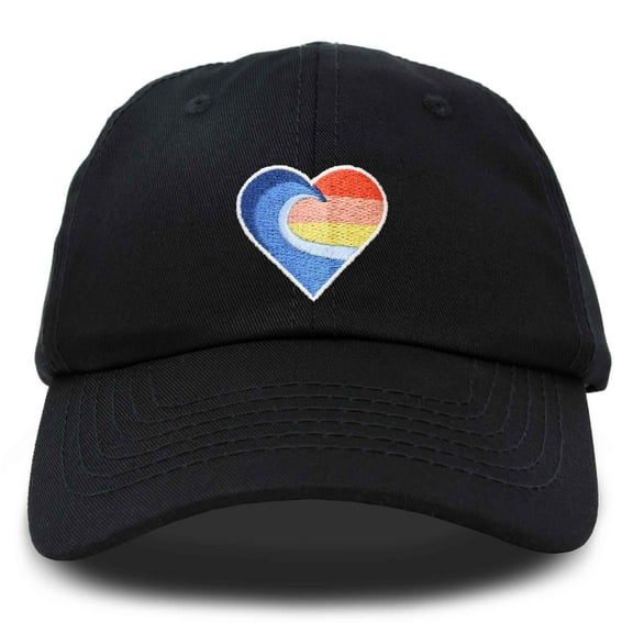 DALIX Heartwave Hat Embroidered Surf Baseball Cap Womens in Black