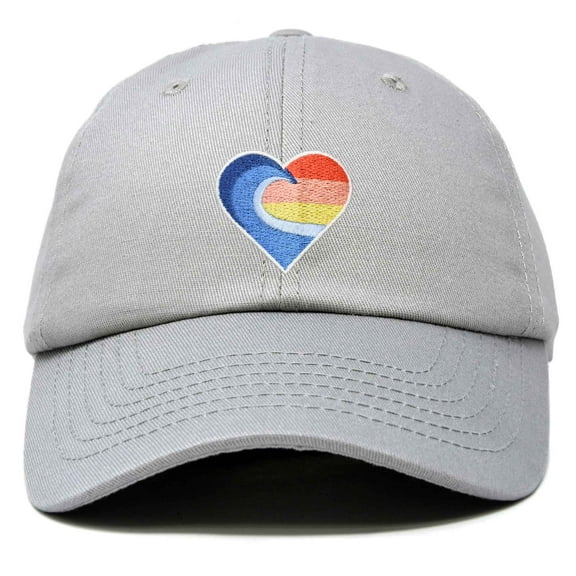 DALIX Heartwave Hat Embroidered Surf Baseball Cap Womens in Gray