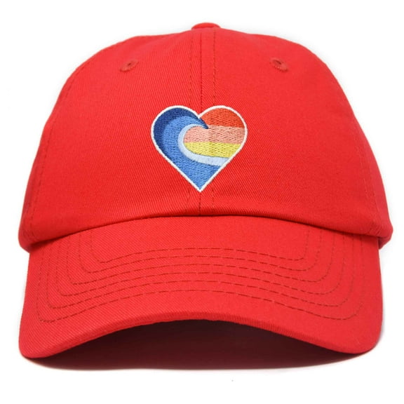 DALIX Heartwave Hat Embroidered Surf Baseball Cap Womens in Red