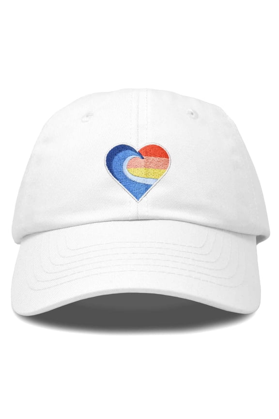 Heartwave Hat Embroidered Surf Baseball Cap Womens in White