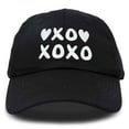 thumbnail image 1 of DALIX Hugs Kisses XOXO Hat Womens Embroidered Baseball Cap in Black, 1 of 6