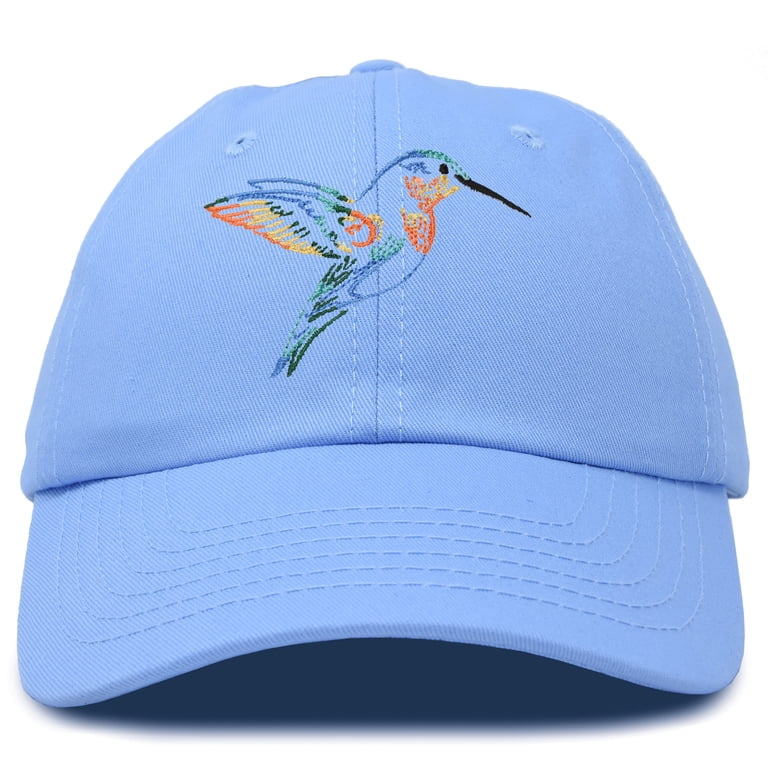 Embrodered Hummngbrd Baseball Cap: Dstressed Cotton Hat, Adjustable