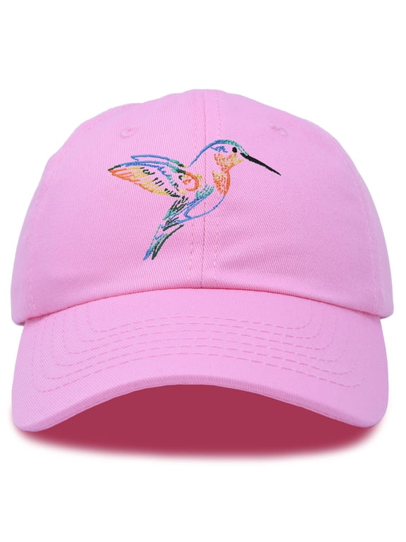 Hummingbird Hat Baseball Cap Mom Nature Wildlife Birdwatcher Gift in Light Pink