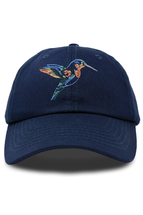 Hummingbird Hat Baseball Cap Mom Nature Wildlife Birdwatcher Gift in Navy Blue