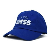 DALIX Im The Boss Baby Hat Infant Baseball Cap for Baby Girls and Boys in Royal Blue