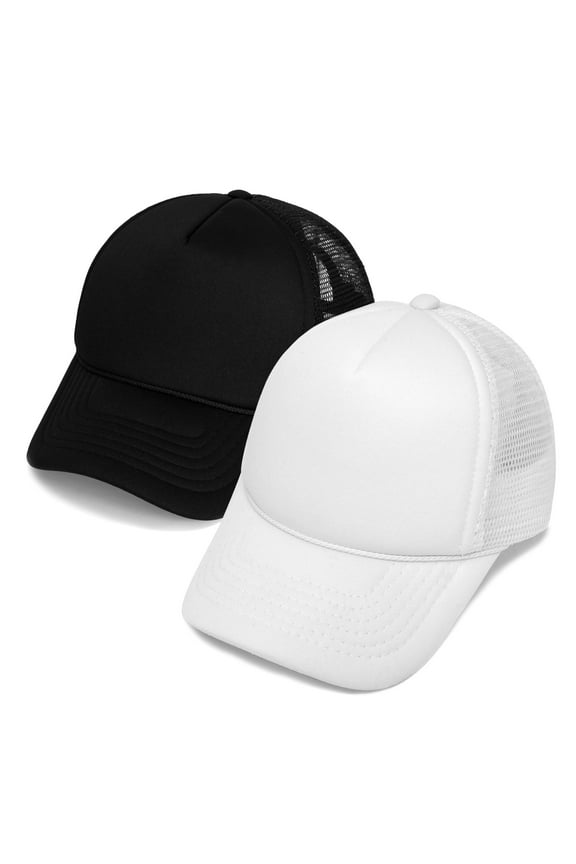 Infant Trucker Hat Baby Girls Boys Cap in Black/White (2-Pack)