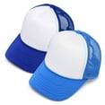 thumbnail image 1 of DALIX Infant Trucker Hat Baby Girls Boys Cap in Royal Blue/Neon Blue (2-Pack), 1 of 6