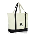 thumbnail image 1 of DALIX Initial Tote Bag Personalized Monogram Black Zippered Top Letter - A, 1 of 7