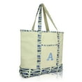 thumbnail image 1 of DALIX Initial Tote Bag Personalized Monogram Blue Antique Fish Zippered Top Letter - A, 1 of 7