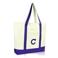 thumbnail image 1 of DALIX Initial Tote Bag Personalized Monogram Purple Zippered Top Letter - C, 1 of 7