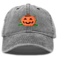 thumbnail image 1 of DALIX Jack-O-Lantern Halloween Pumpkin Hat Mens Womens Baseball Cap Vintage in Black, 1 of 7