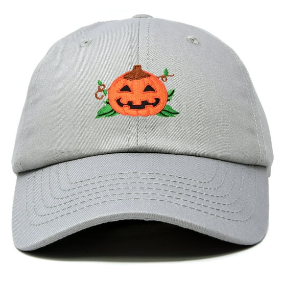 DALIX Jack-O-Lantern Halloween Pumpkin Hat Mens Womens Baseball Cap in Gray