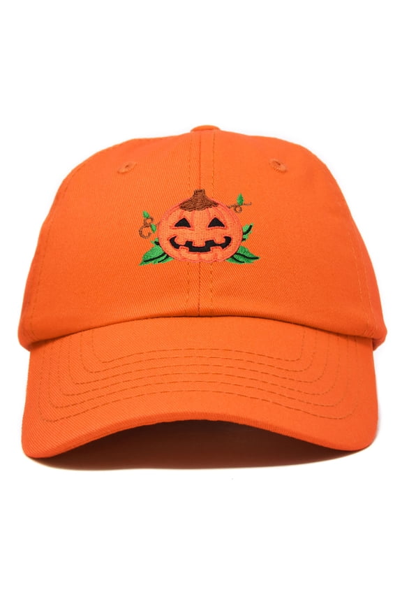 Jack-O-Lantern Halloween Pumpkin Hat Mens Womens Baseball Cap in Orange