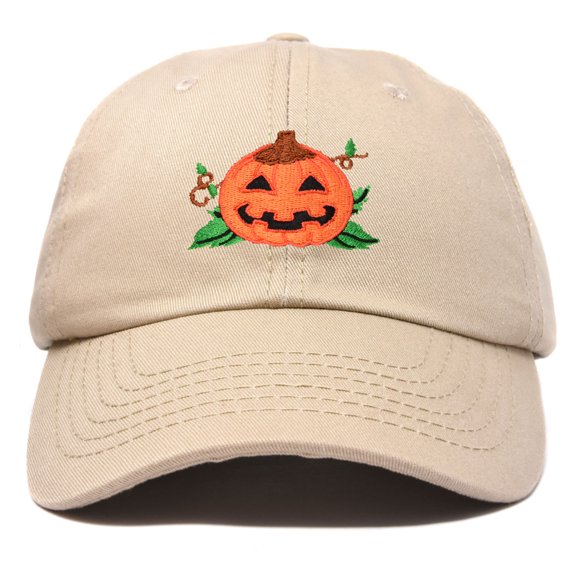 DALIX Jack-O-Lantern Halloween Pumpkin Hat Unisex Cap in Khaki