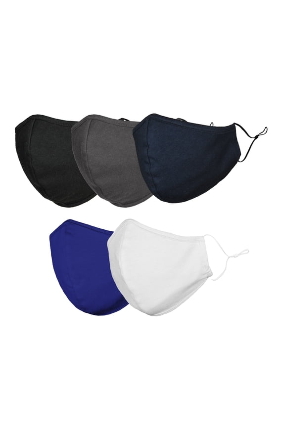 Kids Cotton Face Mask Reuseable Washable in Assorted Boys Colors Made in USA - XXS-XS Size 5 Pack