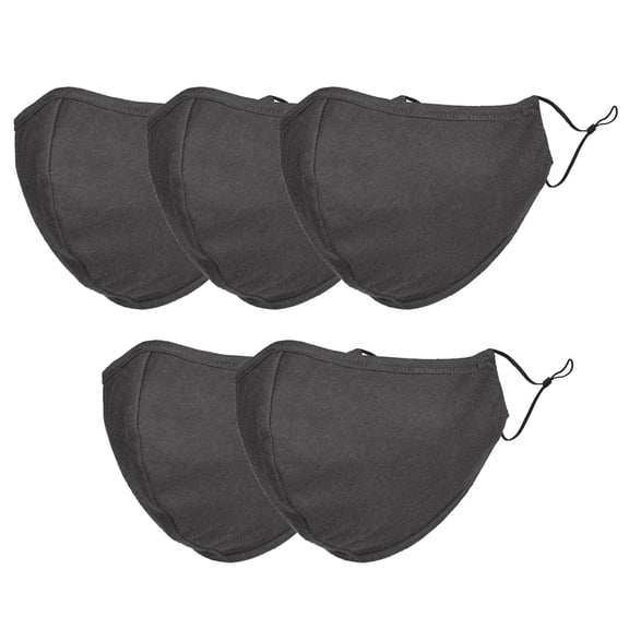 DALIX Kids Cotton Face Mask Reuseable Washable in Charcoal Gray - XXS-XS Size 5 Pack