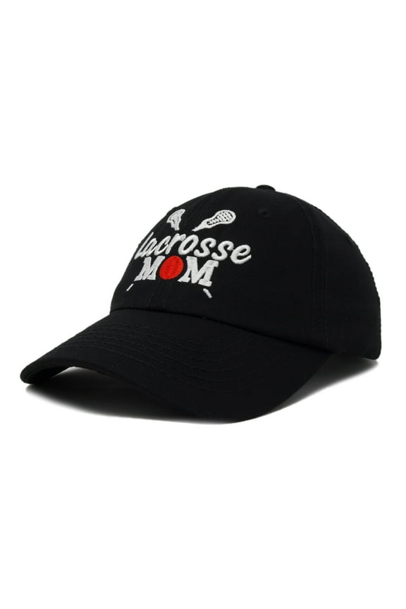Lacrosse Mom Hat Women's Baseball Caps Unstructured Dad Hats in Black