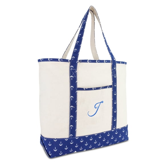 DALIX Large Tote Bag Shoulder Bags Personalized Gifts Ballent Blue Anchor J