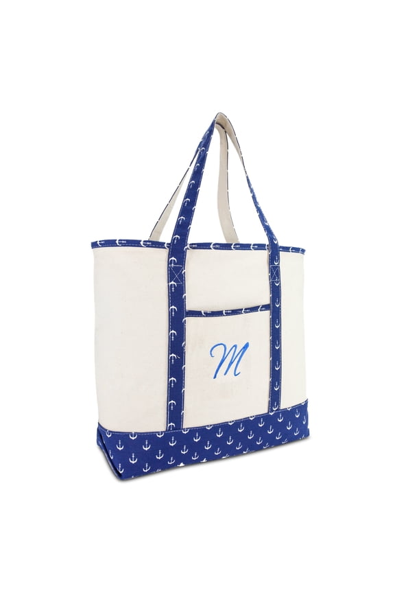 Large Tote Bag Shoulder Bags Personalized Gifts Ballent Blue Anchor M