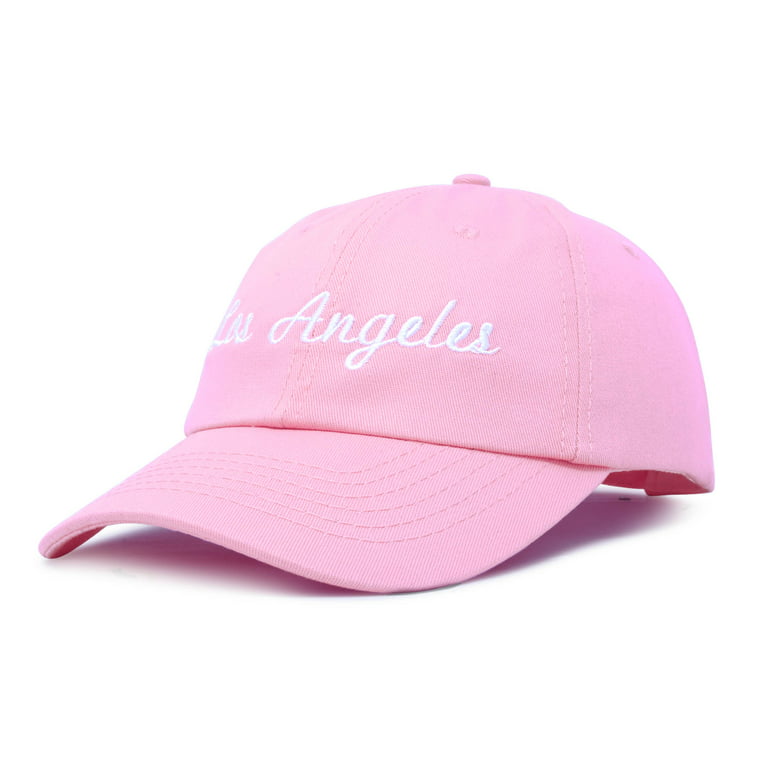 DALIX Los Angeles Baseball Cap Mens Womens Hats LA in Light Pink