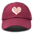 thumbnail image 1 of DALIX Love Heart Hat Womens Embroidered Baseball Cap in Maroon, 1 of 6