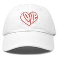 thumbnail image 1 of DALIX Love Heart Hat Womens Embroidered Baseball Cap in White, 1 of 6