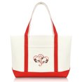 thumbnail image 1 of DALIX Love Intertwining Heart Womens Premium Embroidered Tote Bag in Red, 1 of 4
