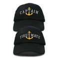thumbnail image 1 of DALIX Matching Captain And First Mate Hat Set Embroidered Ball Cap in Black, 1 of 7