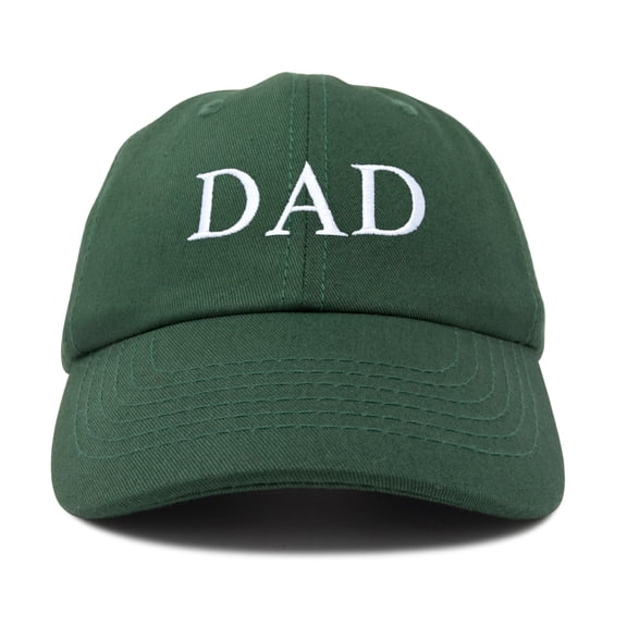 DALIX Men's Embroidered Dad Hat Soft Cotton Baseball Cap in Dark Green