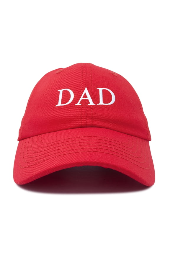 Men's Embroidered Dad Hat Soft Cotton Baseball Cap in Red