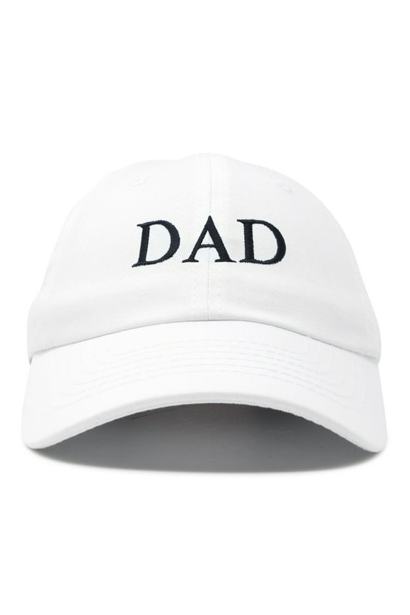 Men's Embroidered Dad Hat Soft Cotton Baseball Cap in White