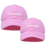 DALIX Mommy and Me Embroidered Hats Dad Caps Like Mother Like Daughter Hat Light Pink