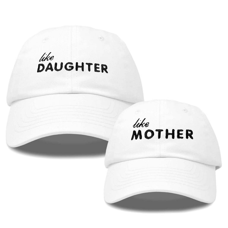 DALIX Mommy and Me Embroidered Hats Dad Caps Like Mother Like