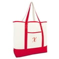 thumbnail image 1 of DALIX Monogram Bag Personalized Totes For Women Open Top Red Initial X, 1 of 8