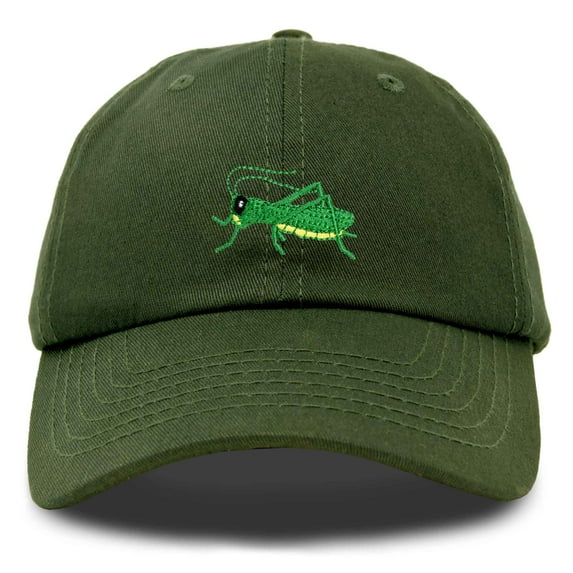 DALIX Nature Outdoors Grasshopper Baseball Cap Embroidered Hat in Olive