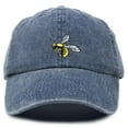 thumbnail image 1 of DALIX Nature Wasp Hat Mens Womens Embroidered Baseball Cap in Washed Navy Blue, 1 of 7