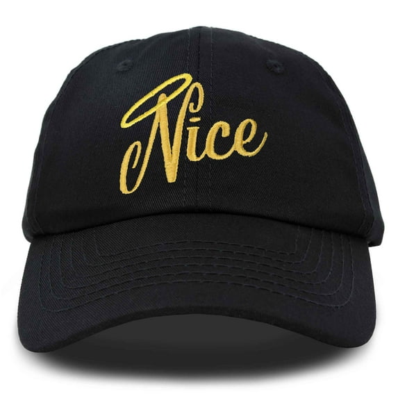 DALIX Naughty or Nice - Nice Christmas Hat Womens Embroidered Baseball Cap in Black