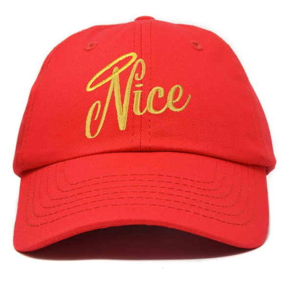 DALIX Naughty or Nice - Nice Christmas Hat Womens Embroidered Baseball Cap in Red