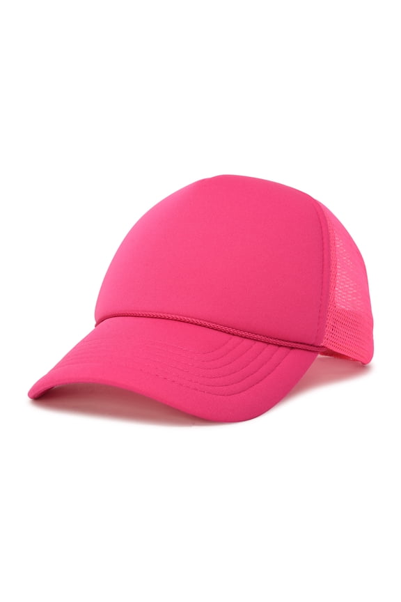Neon Trucker Caps Adjustable Snapback Hat in Hot Pink