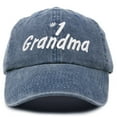 thumbnail image 1 of DALIX Number 1 Grandma Hat Gift Washed Cotton Baseball Cap in Washed Denim Navy Blue, 1 of 6