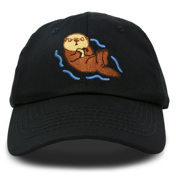 DALIX Otter Cap Animal Dad Hat Embroidered Nature Mom Baseball Cap in Black