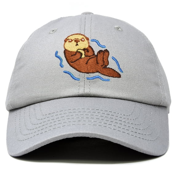 DALIX Otter Cap Animal Dad Hat Embroidered Nature Mom Baseball Cap in Gray