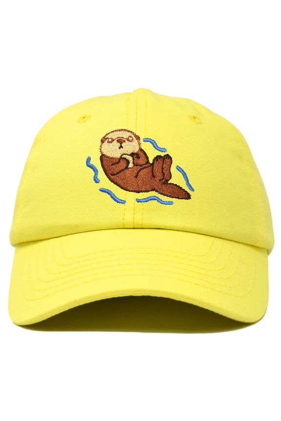 Otter Cap Animal Dad Hat Embroidered Nature Mom Baseball Cap in Minion Yellow