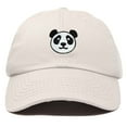 thumbnail image 1 of DALIX Panda Face On A Hat Mens Womens Embroidered Baseball Cap in Beige, 1 of 7